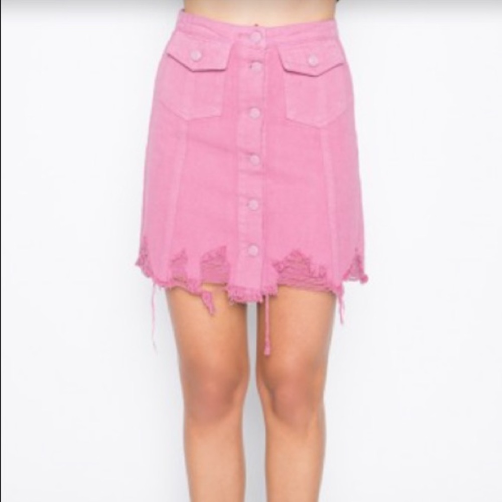 Signature8 Pink Jean Skirt
